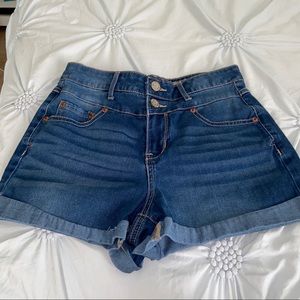 High waisted denim shorts